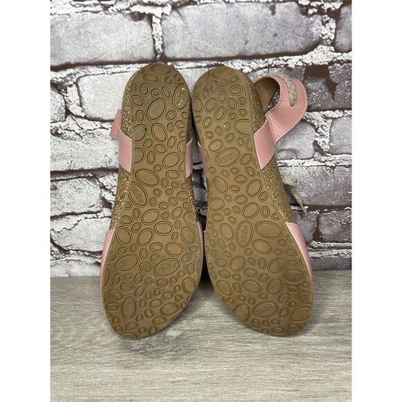 TAOS Pink Leather Ankle Lace Strap Cork Wedge Sandals Women Sz 40EU/9.5M US - Picture 13 of 16